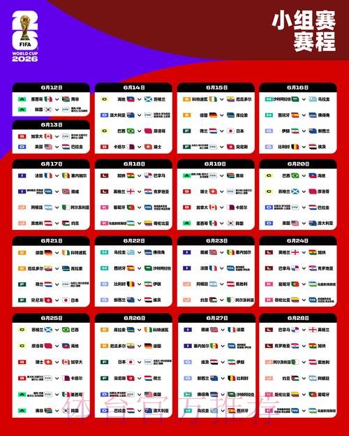 2026世界杯每日赛程今日实时赛程实时查看